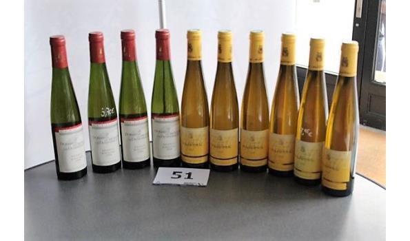 10 div flessen à 37,5cl witte wijn wo Riesling 2008